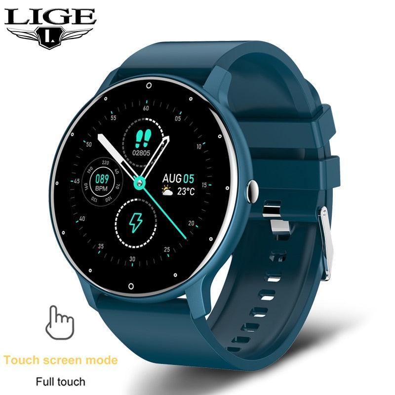 LIGE 2022 New Smart Watch Men Full Touch Screen Sport Fitness Watch IP67 Waterproof Bluetooth Smartwatch Men - deviceUPS