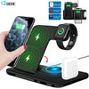 15W Qi Fast Wireless Charger Stand For iPhone 14 13 12 11 8 Apple Watch 4 in 1 Foldable Charging Station for Airpods Pro iWatch - deviceUPS