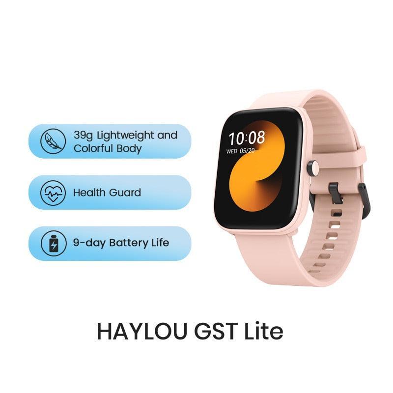 HAYLOU GST Smart Watch Men Women Watch Blood Oxygen Heart Rate Sleep Monitor 12 Sport Models Custom Watch Face Global Version - deviceUPS