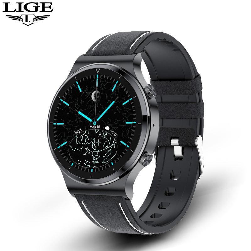 LIGE New Smart watch Men Heart rate Blood pressure Full touch screen sports Fitness watch Bluetooth for Android iOS smart watch - deviceUPS